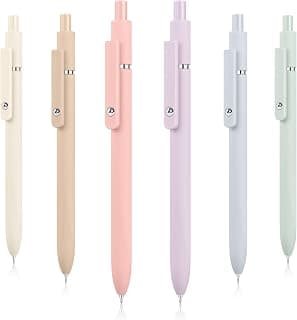 Hapikalor Gel Pens, 6 Pcs 0.5mm Black Ink Pens Fine Point Smooth Writing | Cute Pens to School Supplies, Office Gifts for Women, Teen Girls, Students, Nurse Pens, Morandi