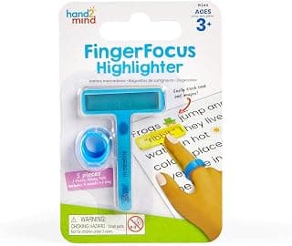 hand2mind FingerFocus Highlighter, Guided Reading Strips, Reading Pointers for Kids, Dyslexia Tools for Kids, ADHD Tools, Special Education School Supplies, Teacher Classroom Must Haves (1 Pack)