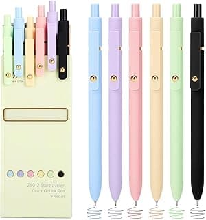 Ddaowanx Colored Gel Pens Set,0.5mm Retractable Quick Dry Colorful Ink Pens | Fine Point Smooth Writing Pens for Nurses and Teachers,Aesthetic Desk Accessories,Stocking Stuffers,Gifts for Women(6 Pcs)