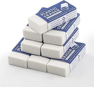 Realzeva White Eraser, 8-Pack Bulk Erasers for Classroom,White Erasers for School, Classroom Must Haves & Back to School Supplies Eraser, Latex-Free & No Crumbling, Gomas De Borrar Escolares.