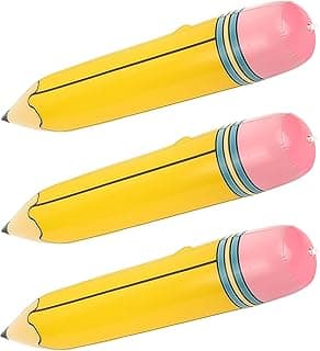 Funny Yellow Pencil Balloons 3pcs Back to School Foil Balloon - 27'' Giant Pencil Inflatable Balloon The First Day of School Classroom Welcome Party Favors Decorations Supplies