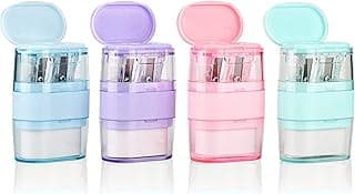 4 PCS Manual Pencil Sharpener with Eraser, Double Hole Multicolored Sharpener with Eraser Fun Stationery Back to School Supplies, Classroom Rewards, and Birthday Party Favors