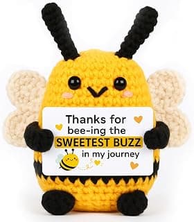 Positive Crochet Animals Bee Gifts for Women, Emotional Support Thank You Gifts - Cute Office Desk Decor for Coworker Best Friend Mom Dad