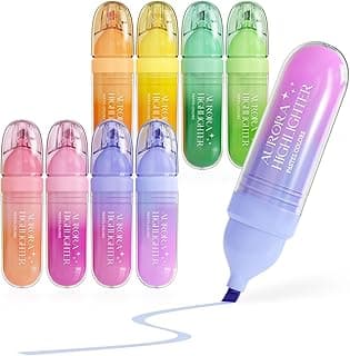 Four Candies 8 Pcs Pastel Highlighters, Highlighters Assorted Colors Set | Quick Dry No Bleed Ink, Soft Chisel Tip, School Supplies for Girls, Back to School Essentials, Cute College Stationery