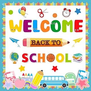 Back to School Classroom Bulletin Board Decoration Set | Welcome Back to School Cutouts for First Day of School Classroom Wall Door Decorations for Preschool Elementary Middle School