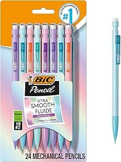 BIC Xtra-Smooth Pastel Mechanical Pencils, Medium Point, 0.7mm, 24-Count | Bulk Pack for School or Office Use | Smooth Writing Experience | No. 2 Lead for Standardized Tests