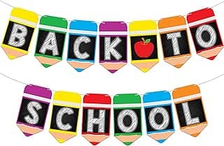 KatchOn Pre Strung Back To School Banner - 10 Feet, Classroom Decor | Pencil Banner for Back To School Decorations, First Day of School Decorations, Pencil Themed Classroom Decor