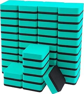 Mini Dry Erase Erasers, Green, 48 Pack, 2 x 2 Inch